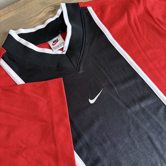 Nike Men's XL Vintage 90's Center Swoosh Colorblock Soccer Short Sleeve Jersey